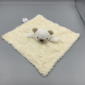 Dream Kids Cream Fluffy Lovey Security Blanket Teddy Bear Handheld Baby Blanket